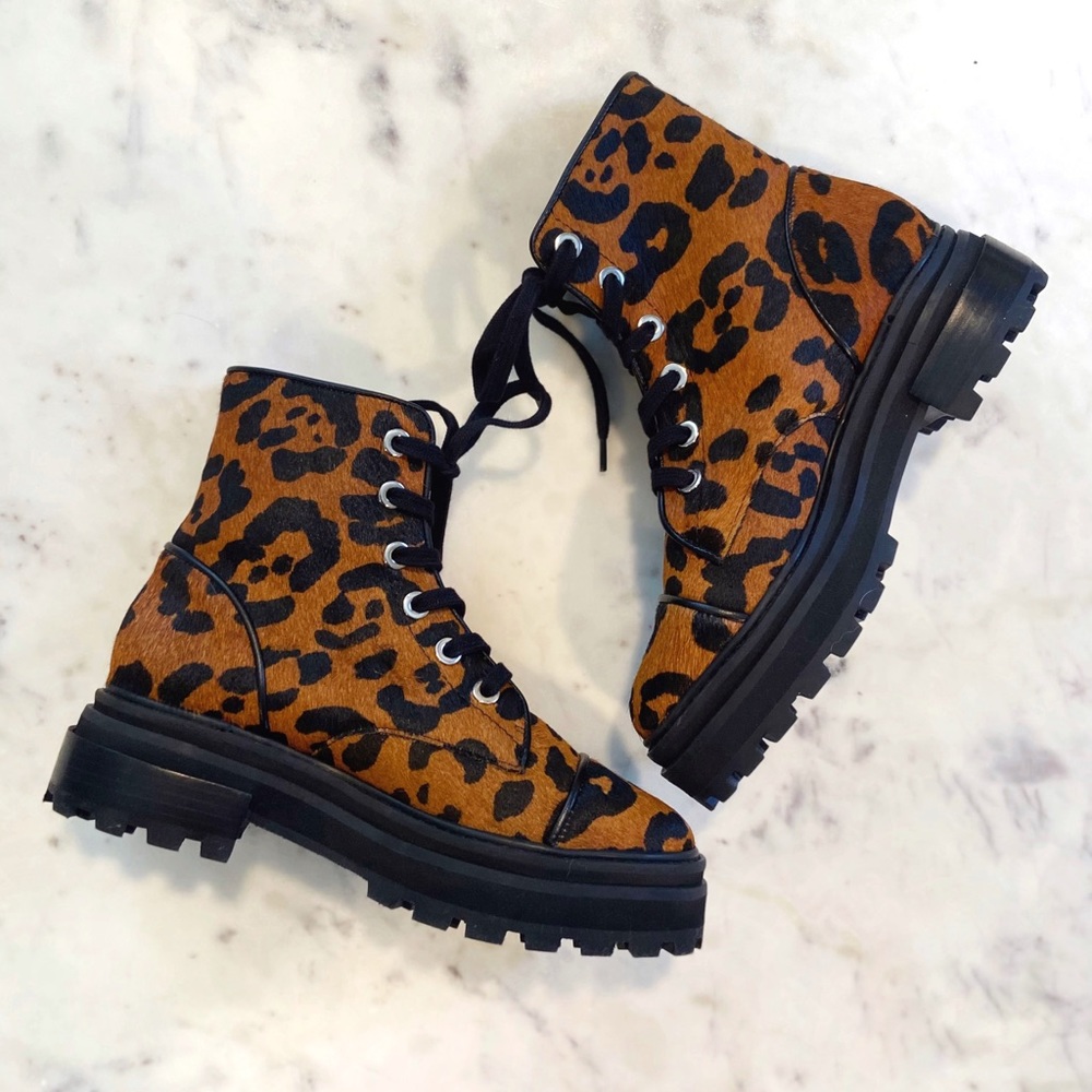 NEW Schutz Maylova Leopard Print Boots
